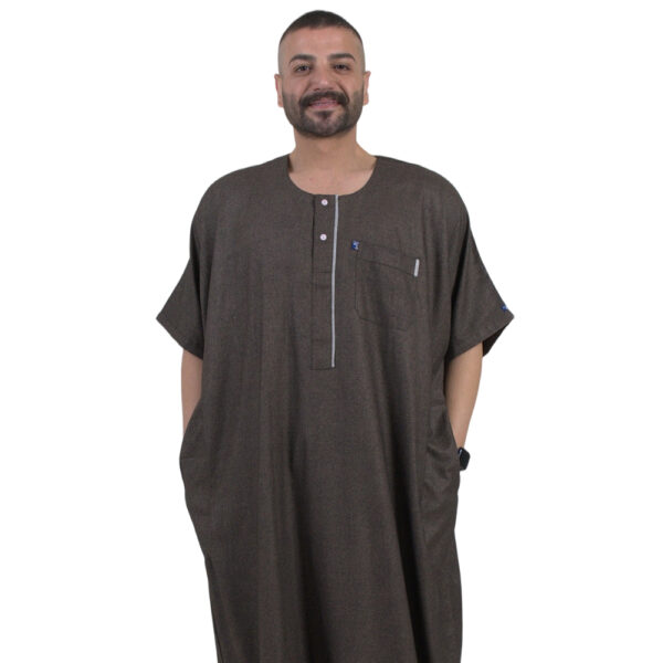 عباءة كتان نص كم عرض34 رجالي