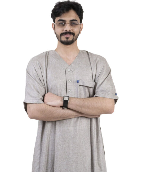 عباءة كتان نص كم رجالي موديل 800